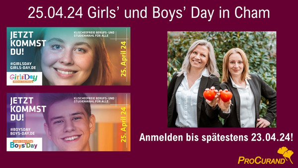 Ankündigung des Boys' und Girls' Day am 25.04.2024 im Pflegestift Pfarrer Lukas in Cham