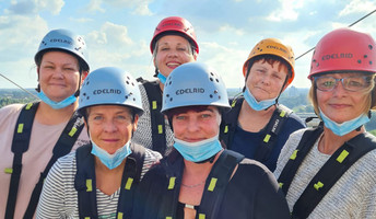 Teamevent der Ambulanten Pflege der Seniorenresidenz Am Krökentor im Kletterpark Magdeburg
