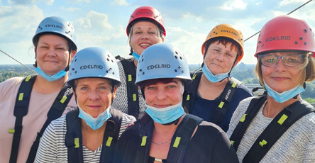 Teamevent der Ambulanten Pflege der Seniorenresidenz Am Krökentor im Kletterpark Magdeburg