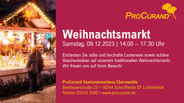 Weihnachtsmarkt im Garten der Seniorenresidenz Eberswalde am 09.12.2023 Weihnachtsmarkt im Garten der Seniorenresidenz Eberswalde am 09.12.2023
