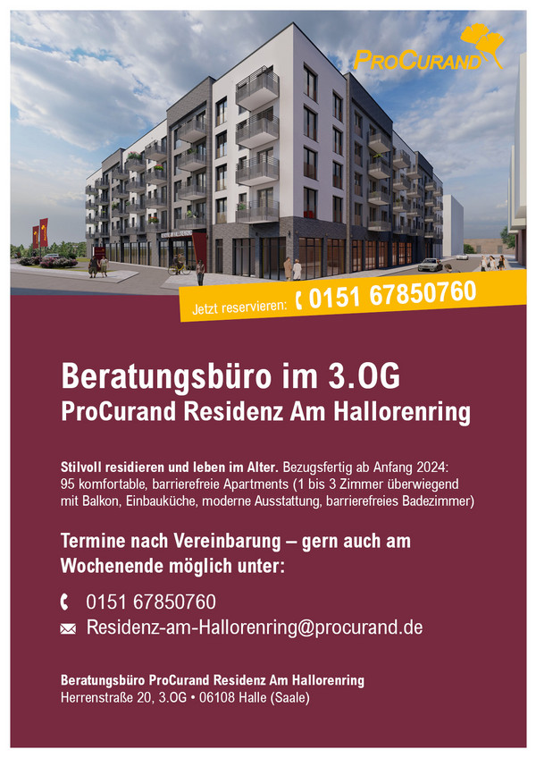 Vermietungsbüro ProCurand Residenz Hallorenring Öffnungszeiten Vermietungsbüro ProCurand Residenz Hallorenring Öffnungszeiten