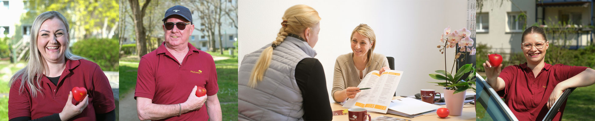 Collage aus Mitarbeiter*innen der ProCurand Ambulante Pflege Potsdam