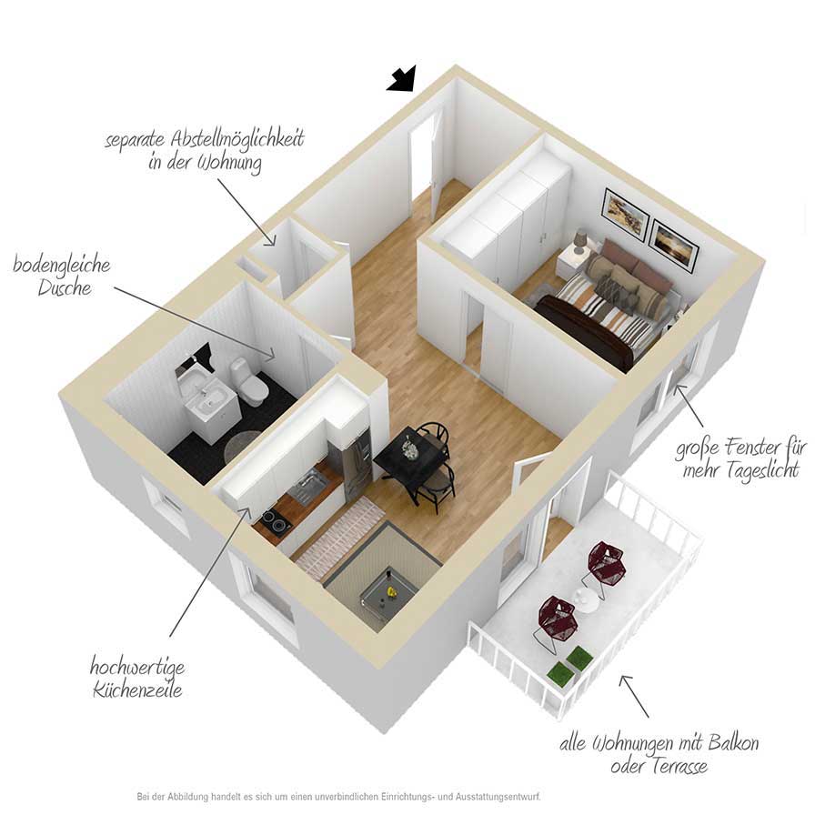 Apartment im Service-Wohnen Wriezener Straße der ProCurand